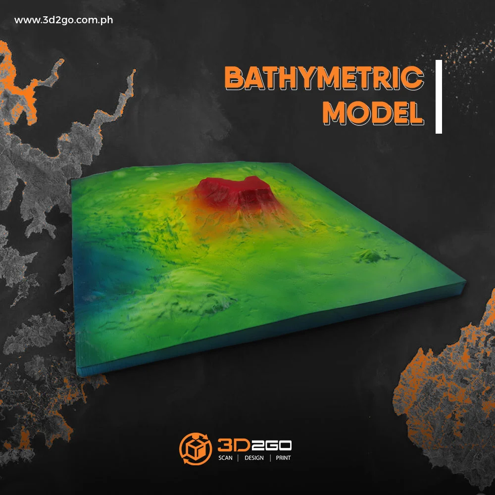 3D Printed Bathymetric model