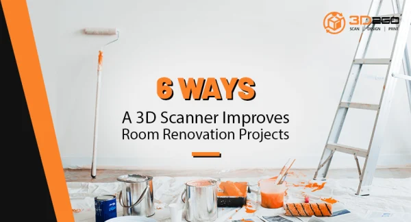 A blog banner by 3D2GO Philippines titled Ways A 3D Scanner Improves Room Renovation Projects